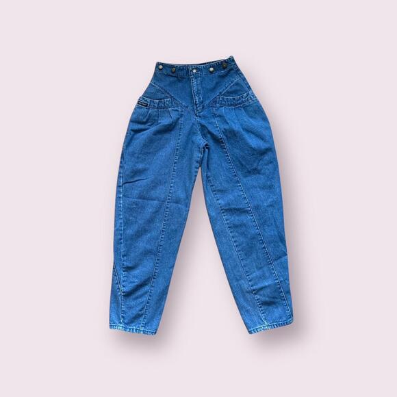 Denim - Vintage Brittania Jeans Denim Pants Pleated Size 7 High Waisted 80s